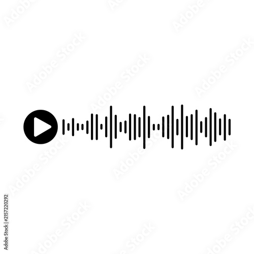 audio waveform play button sound wave vector