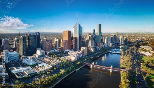 aerial view of melbourne city