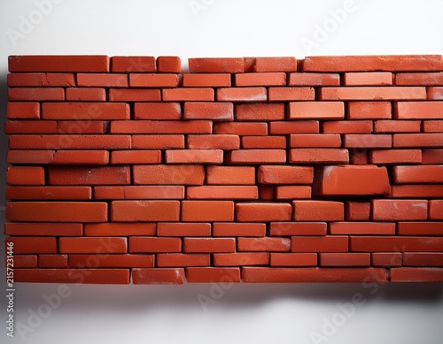 red bricks on a white backdrop