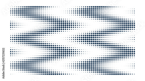 Dark blue circular ripple pattern formed by small dots on a black background, abstract digital with concentric waves and dark tones