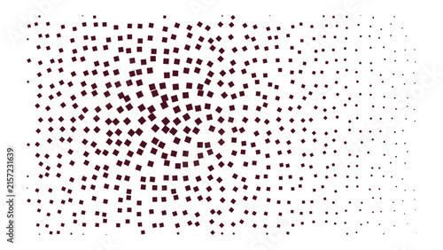 Dark red square and diamond pattern fading across a black background, abstract digital texture with a gradient of small geometric shapes