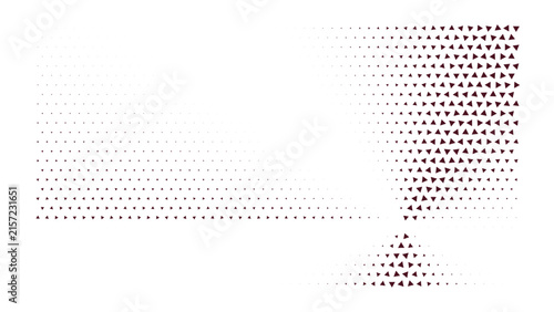 Geometric pattern of dark red triangles forming a large right triangle shape on a black background, digital abstract