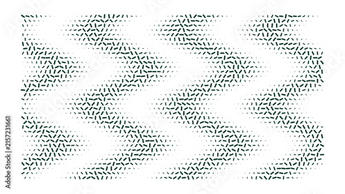 Green abstract pattern of interconnected lines and dots forming arrow shapes on a black background, digital texture for technology themes