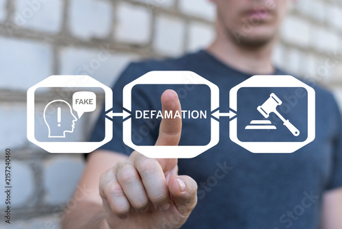 Cuadro en lienzo Concept of defamation. Defamation law.