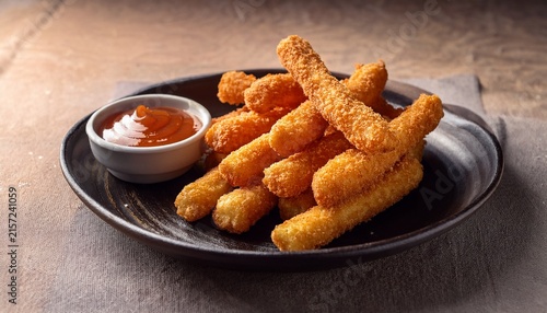 deliciously crispy sticks served with sweet dipping sauce make for a delightful snack experience