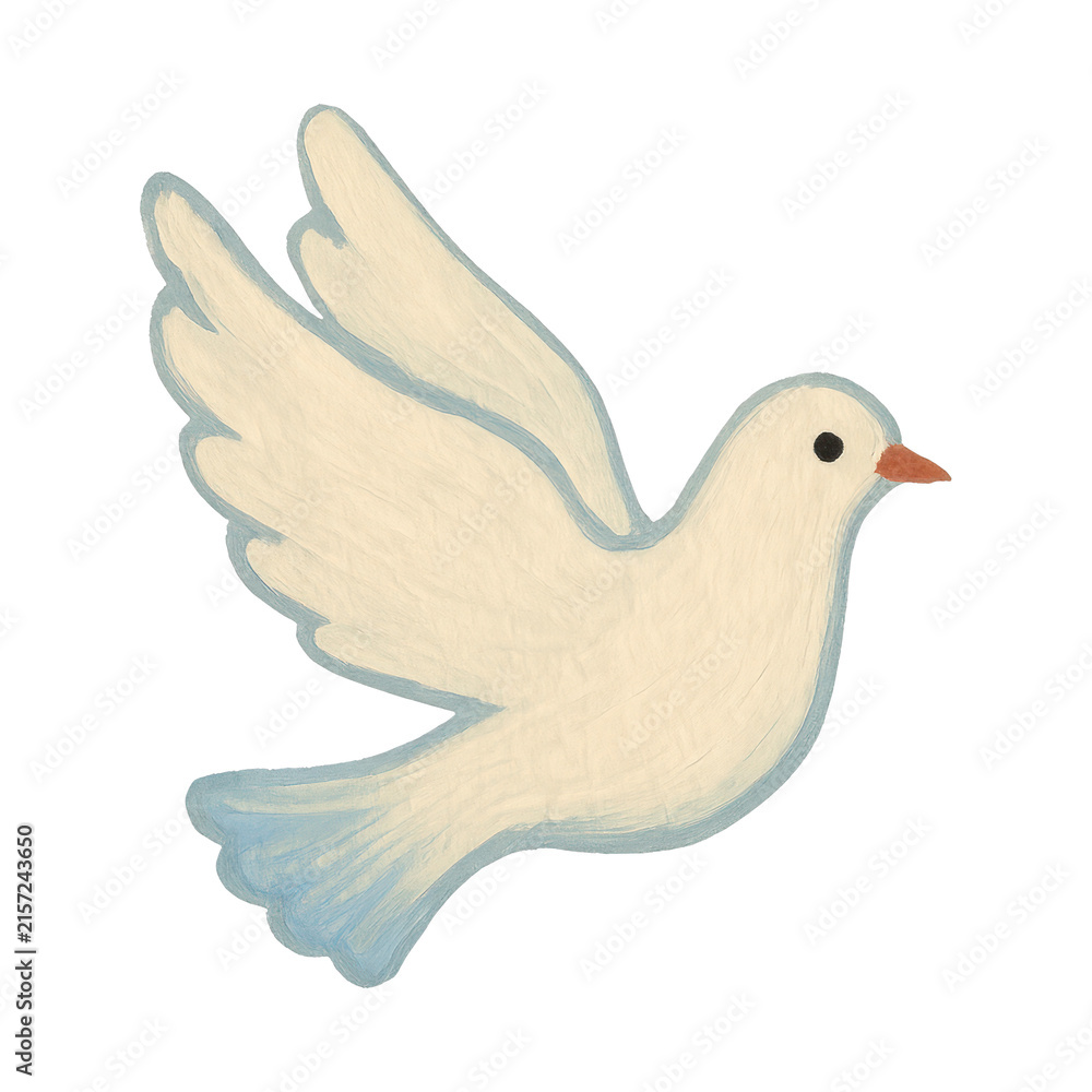 Fototapeta premium PNG Peaceful dove illustration art.