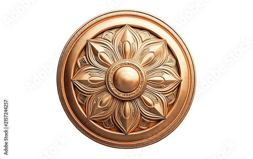 Detailed realistic Ashoka Chakra emblem badge symbolizing India national heritage patriotic spirit independence celebrations unity and cultural pride Isolated on transparent background PNG