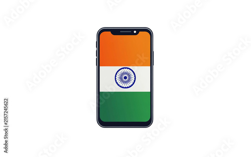Flat design vector artwork of a mobile phone with a clear digital display for technology communication business applications and everyday electronic use Isolated on transparent background PNG