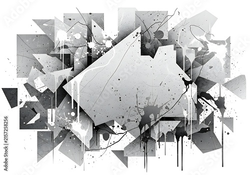 Black and white geometric 3d maze pattern