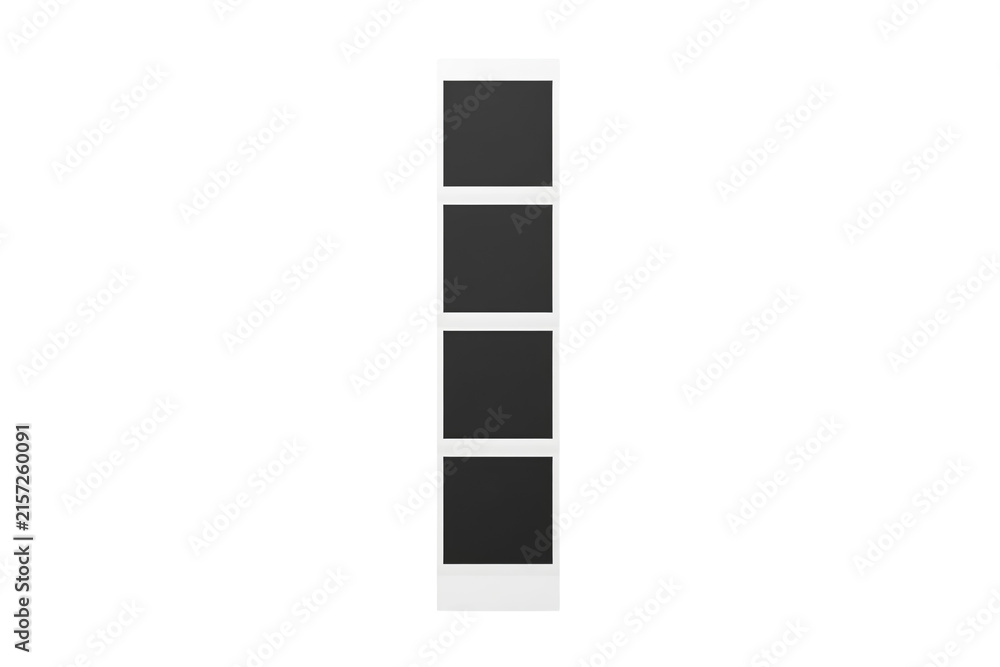 Fototapeta premium Vertical photo strip with four blank dark frames isolated on transparent background