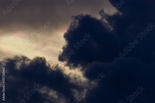 Dramatic sky with stormy clouds before rain. 