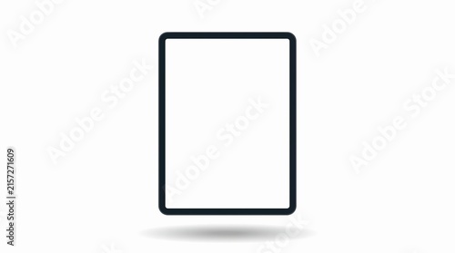Minimal Tablet Device Outline Illustration with Blank Screen