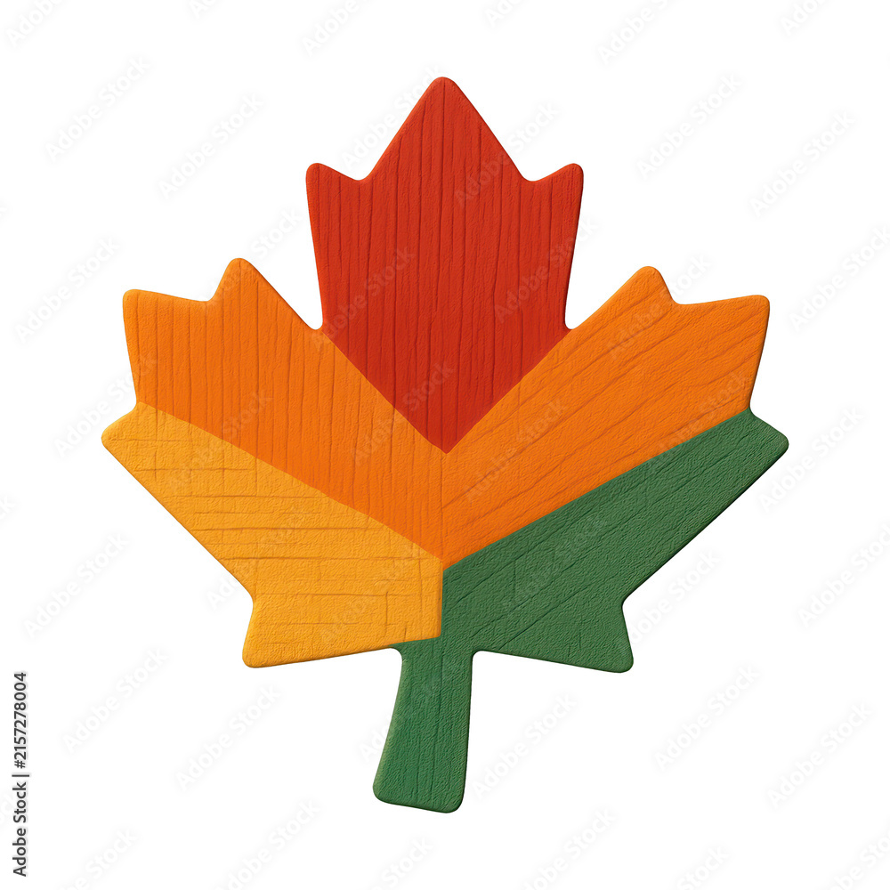 Fototapeta premium PNG Colorful textured autumn leaf illustration.