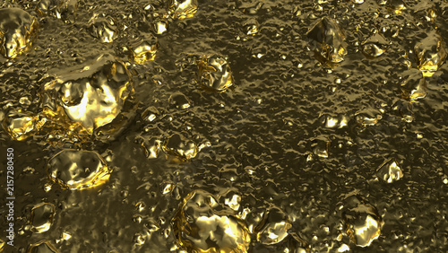 Fotografía Shimmering Gold Nuggets Scattered Across a Rocky Surface 3d render