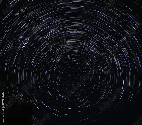 starry night and star trails