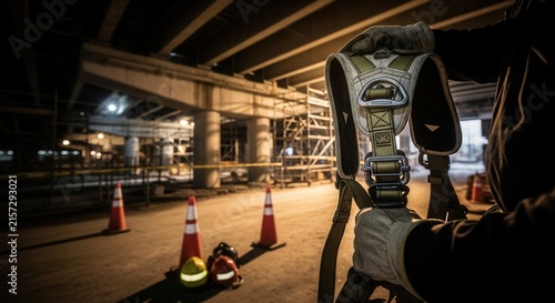 Construction Safety Harness Ready For Work At Night