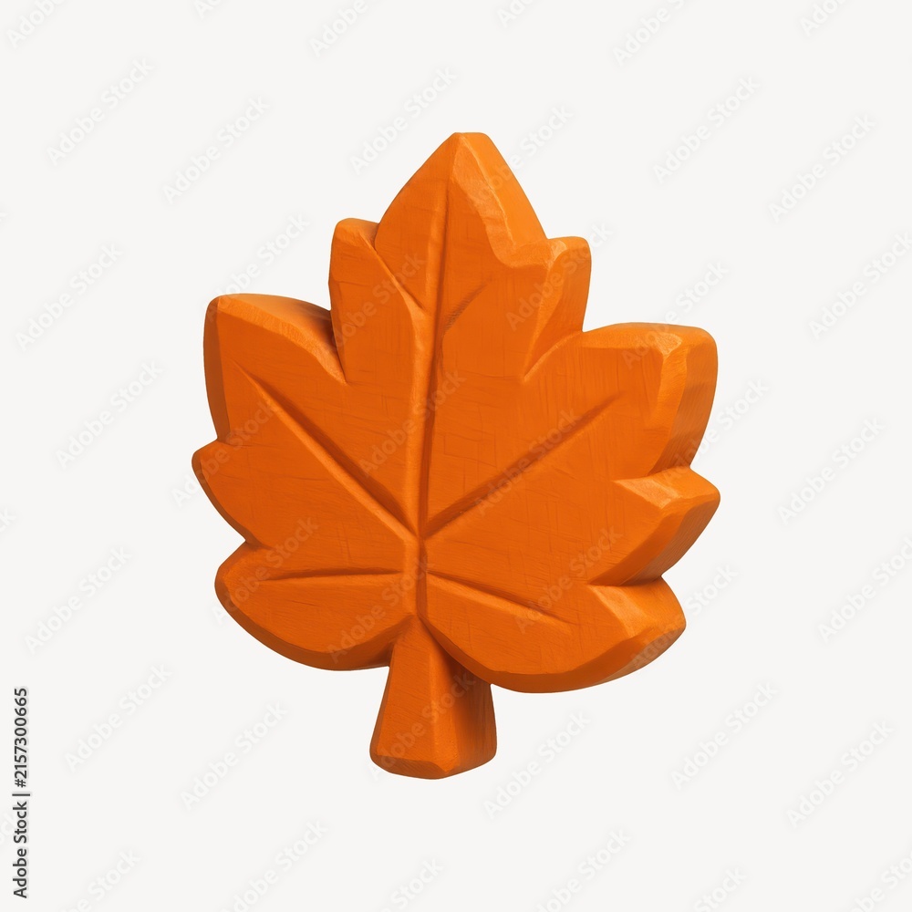 Fototapeta premium Autumn-themed orange leaf illustration.