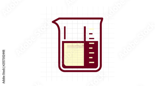 Bild auf Leinwand Laboratory Beaker with Liquid and Measurement Markings, Isolated