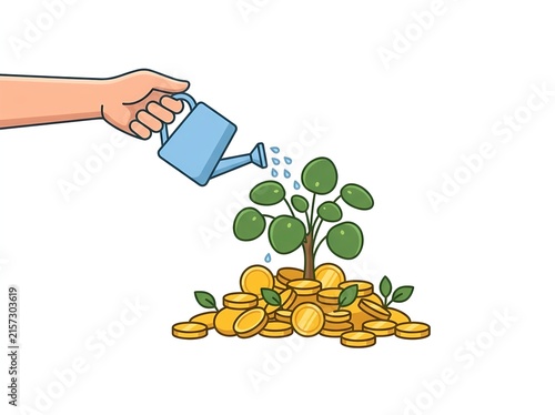 Savings Jar and Coins Financial Growth Concept