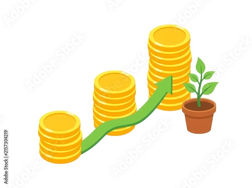 Savings Jar and Coins Financial Growth Concept
