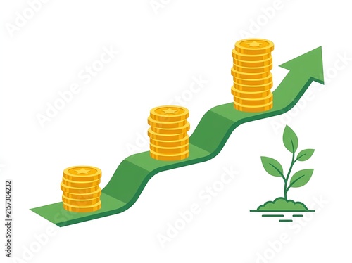 Savings Jar and Coins Financial Growth Concept