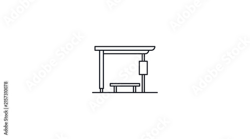 Bus Stop Shelter Vector Icon