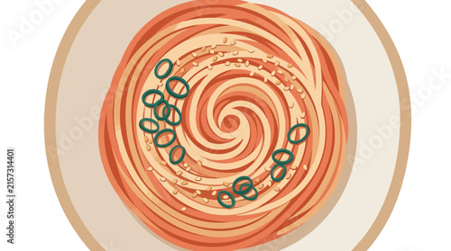 Spiral Vortex Pattern in Ceramic Bowl Design. Abstract Fluid Motion Illustration for Modern Branding and Decorative Art.