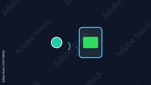 Minimalist motion of a pulsing circle and digital interface animation 4k motion minimalist