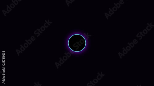 Neon atom model animation with glowing orbital rings and particle core 4k science physics chemistry nucleus