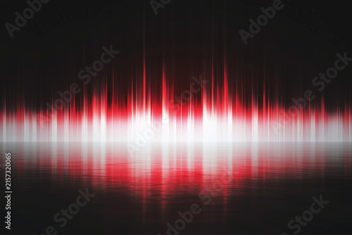 abstract line art, red and white horizontal lines on a dark background, illustration