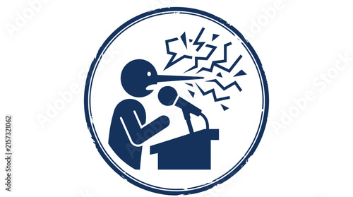 Foto Liar Speaking at Podium with Long Nose Icon