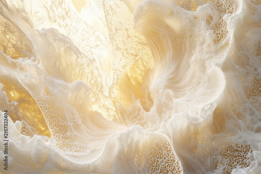 Fototapeta premium abstract organic, background of white coral golden light, variation 01, photorealistic