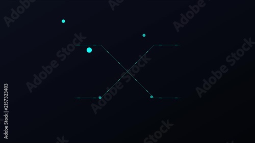 Abstract digital hud interface with glowing nodes and geometric lines for tech backgrounds animation 4k