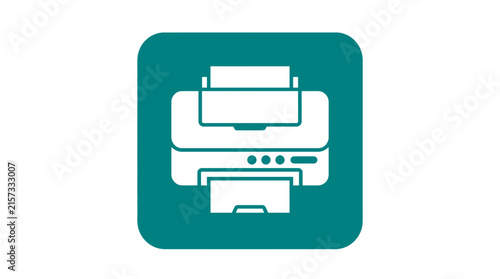 Printer Icon Isolated on White Background, Office Technology Symbol