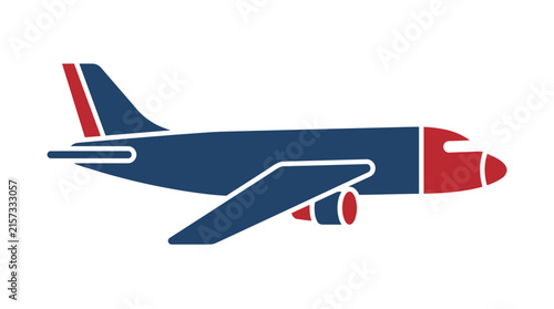 Modern Jet Airplane Isolated, Commercial Aircraft, Travel Icon