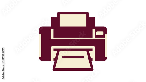 Modern Printer Icon Isolated on Transparent Background - Vector Art
