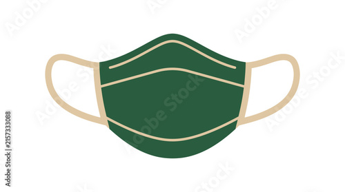 Green Face Mask Isolated Cut Out Transparent Background Protection