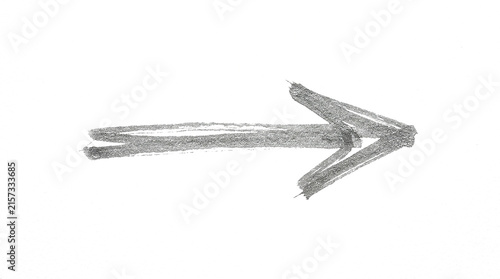 White chalk arrow pointing right on transparent background for presentations.