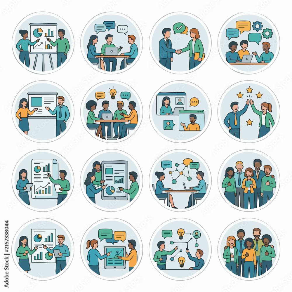 Fototapeta premium Diverse teams collaborating through modern technology tools.