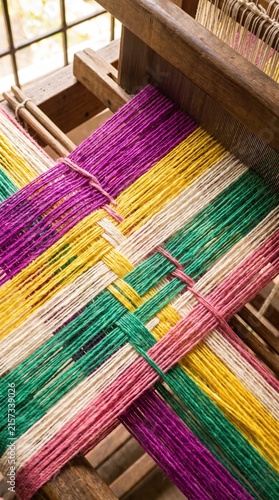 Obraz na płótnie indian manual loom hand weave
