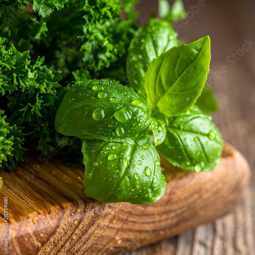 Fresh green broccoli bunch held in hands.