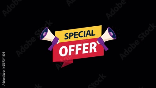 Mega Sale Offer Graphic with Animated Megaphone - Transparent