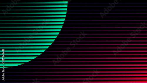 Fotografía Abstract Dark Metallic Striped Background with Corrugated Steel Texture and Hori