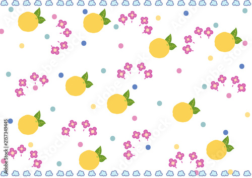Картината върху платно Seamless fruits pattern
