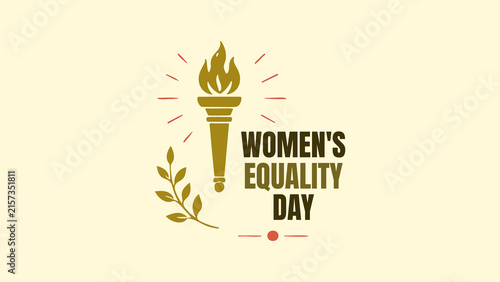 Womens Equality Day Torch Floral Celebration Design
