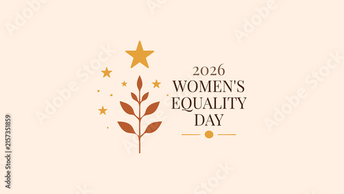 2026 Womens Equality Day Floral Star Celebration Illustration