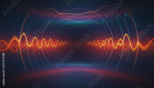 Abstract sound wave visualization with concentric circles