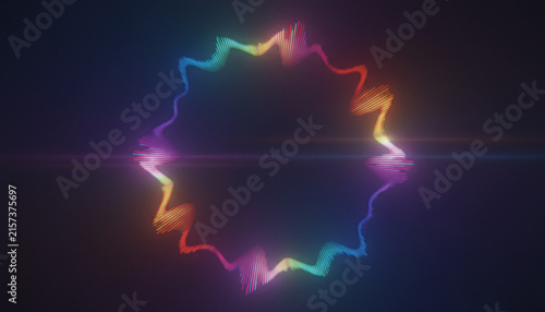 Colorful sound wave equalizer circle