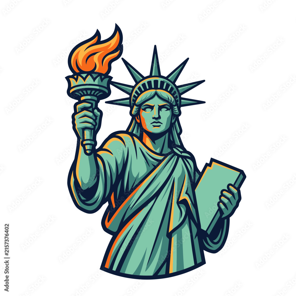 Fototapeta premium Statue of Liberty Monument Illustration