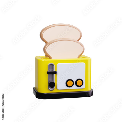 Toaster 3d render icons
